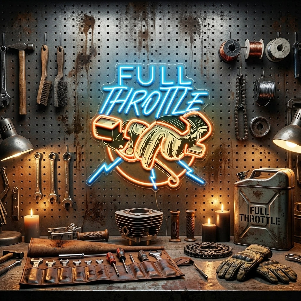 Full Speed Full Throttle LED Neon Sign Light Pop Art