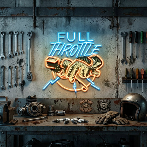 Full Speed Full Throttle LED Neon Sign Light Pop Art