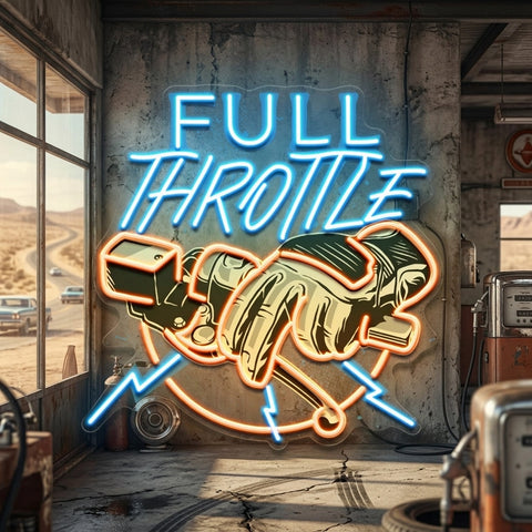 Full Speed Full Throttle LED Neon Sign Light Pop Art