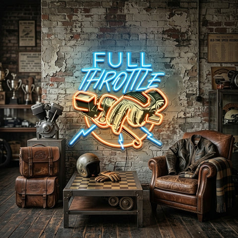 Full Speed Full Throttle LED Neon Sign Light Pop Art