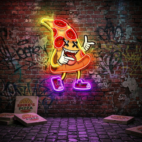 Funky Pizza Slice LED Neon Sign Light Pop Art