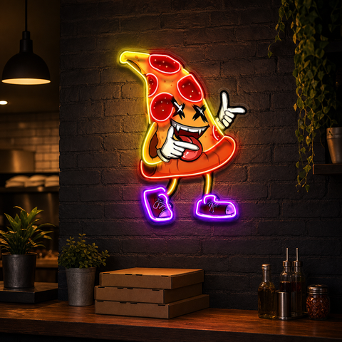 Funky Pizza Slice LED Neon Sign Light Pop Art