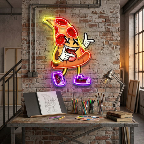Funky Pizza Slice LED Neon Sign Light Pop Art