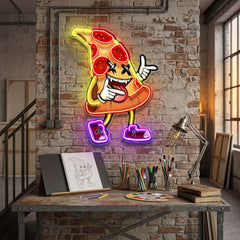 Funky Pizza Slice LED Neon Sign Light Pop Art