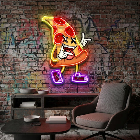 Funky Pizza Slice LED Neon Sign Light Pop Art