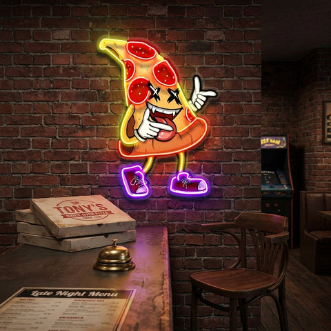 Funky Pizza Slice LED Neon Sign Light Pop Art
