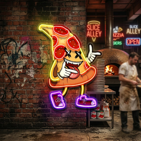 Funky Pizza Slice LED Neon Sign Light Pop Art
