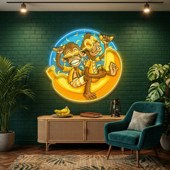 Funny Monkey Banana Cartoon LED Neon Sign Light Pop Art