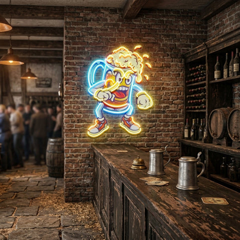 Fun Of Beer Glass LED Neon Sign Light Pop Art