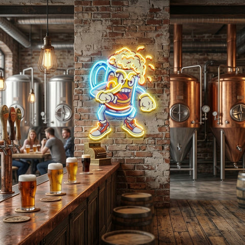 Fun Of Beer Glass LED Neon Sign Light Pop Art