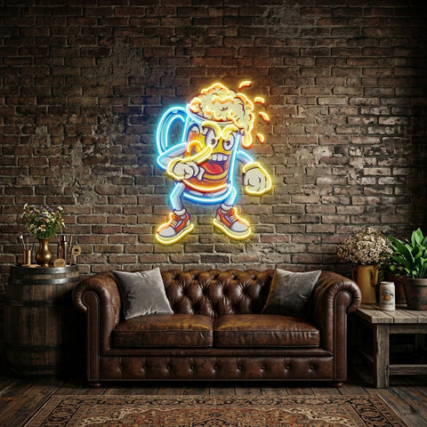 Fun Of Beer Glass LED Neon Sign Light Pop Art
