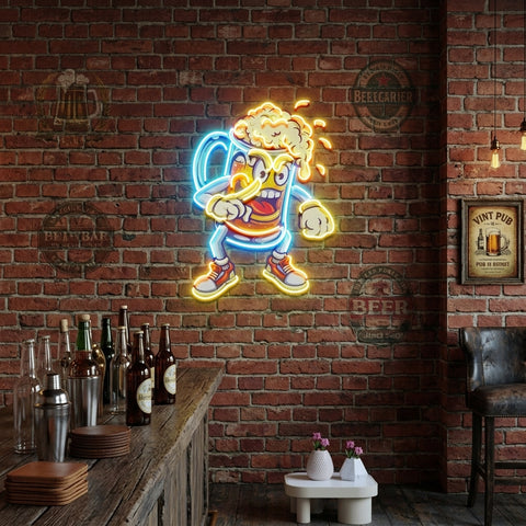Fun Of Beer Glass LED Neon Sign Light Pop Art