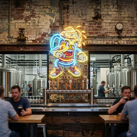 Fun Of Beer Glass LED Neon Sign Light Pop Art