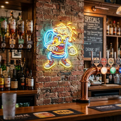 Fun Of Beer Glass LED Neon Sign Light Pop Art