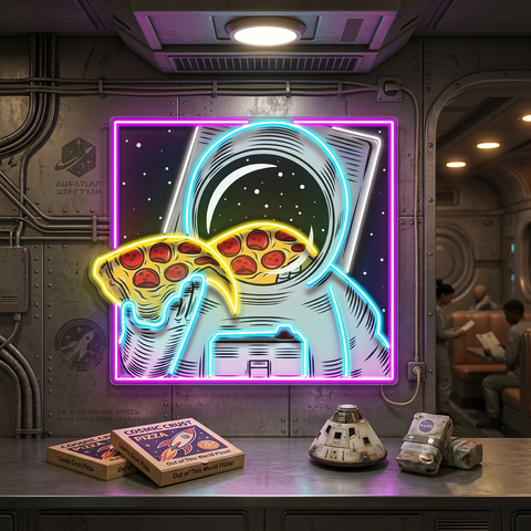 Galaxy Pizza Mission LED Neon Sign Light Pop Art