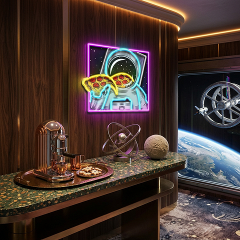 Galaxy Pizza Mission LED Neon Sign Light Pop Art