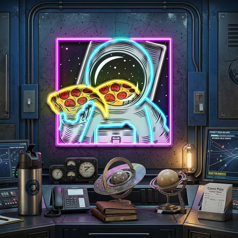 Galaxy Pizza Mission LED Neon Sign Light Pop Art