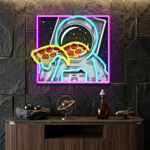 Galaxy Pizza Mission LED Neon Sign Light Pop Art