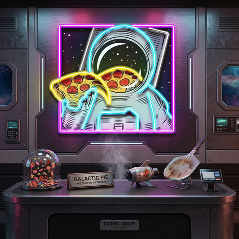 Galaxy Pizza Mission LED Neon Sign Light Pop Art