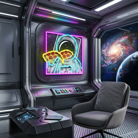 Galaxy Pizza Mission LED Neon Sign Light Pop Art