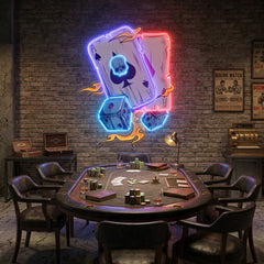 Gambling Poker Art Work Led Neon Sign Light