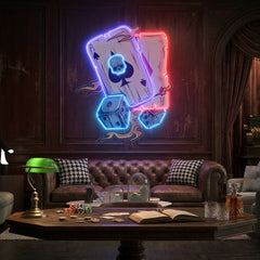 Gambling Poker Art Work Led Neon Sign Light