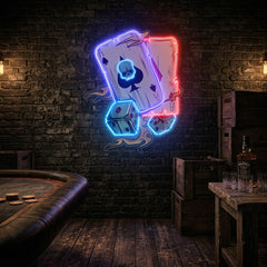 Gambling Poker Art Work Led Neon Sign Light
