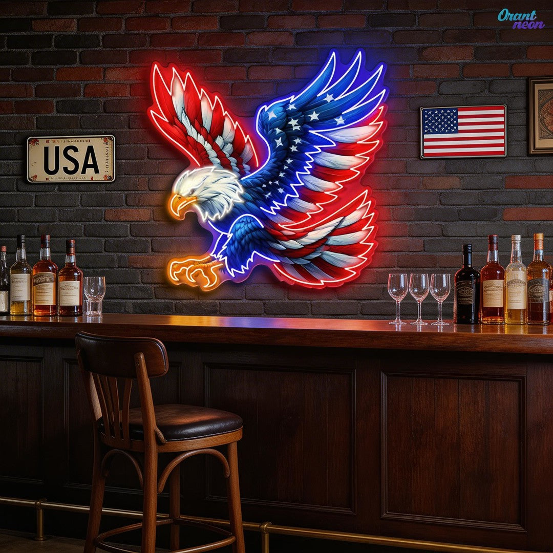 German Eagle Flag Neon Sign Light Artwork