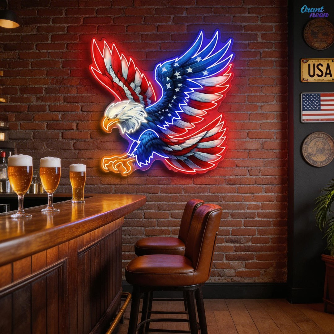 German Eagle Flag Neon Sign Light Artwork