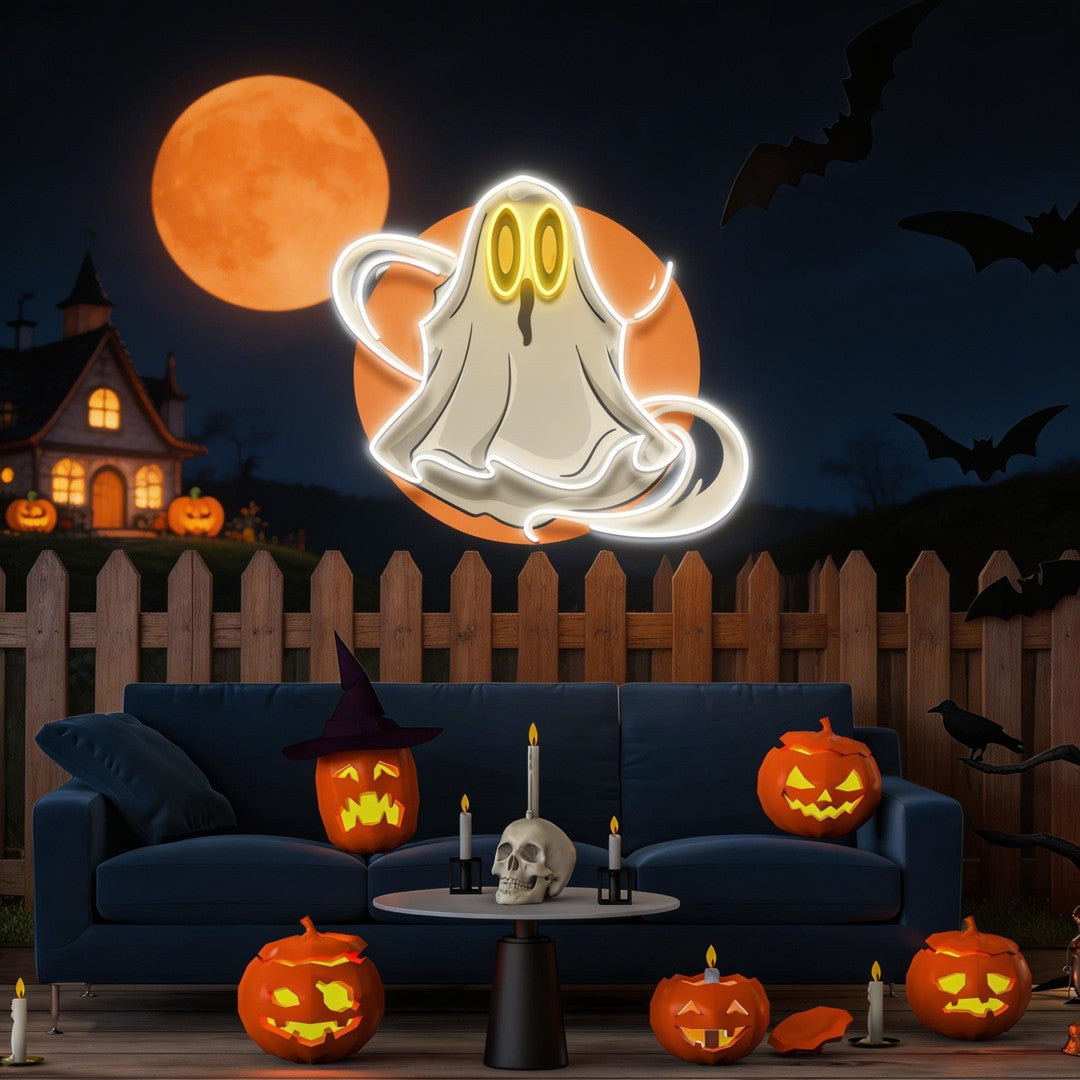 Ghost Halloween Artwork Led Neon Sign Light