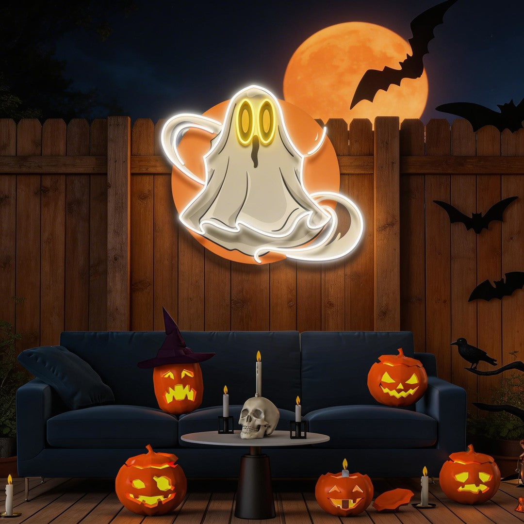 Ghost Halloween Artwork Led Neon Sign Light