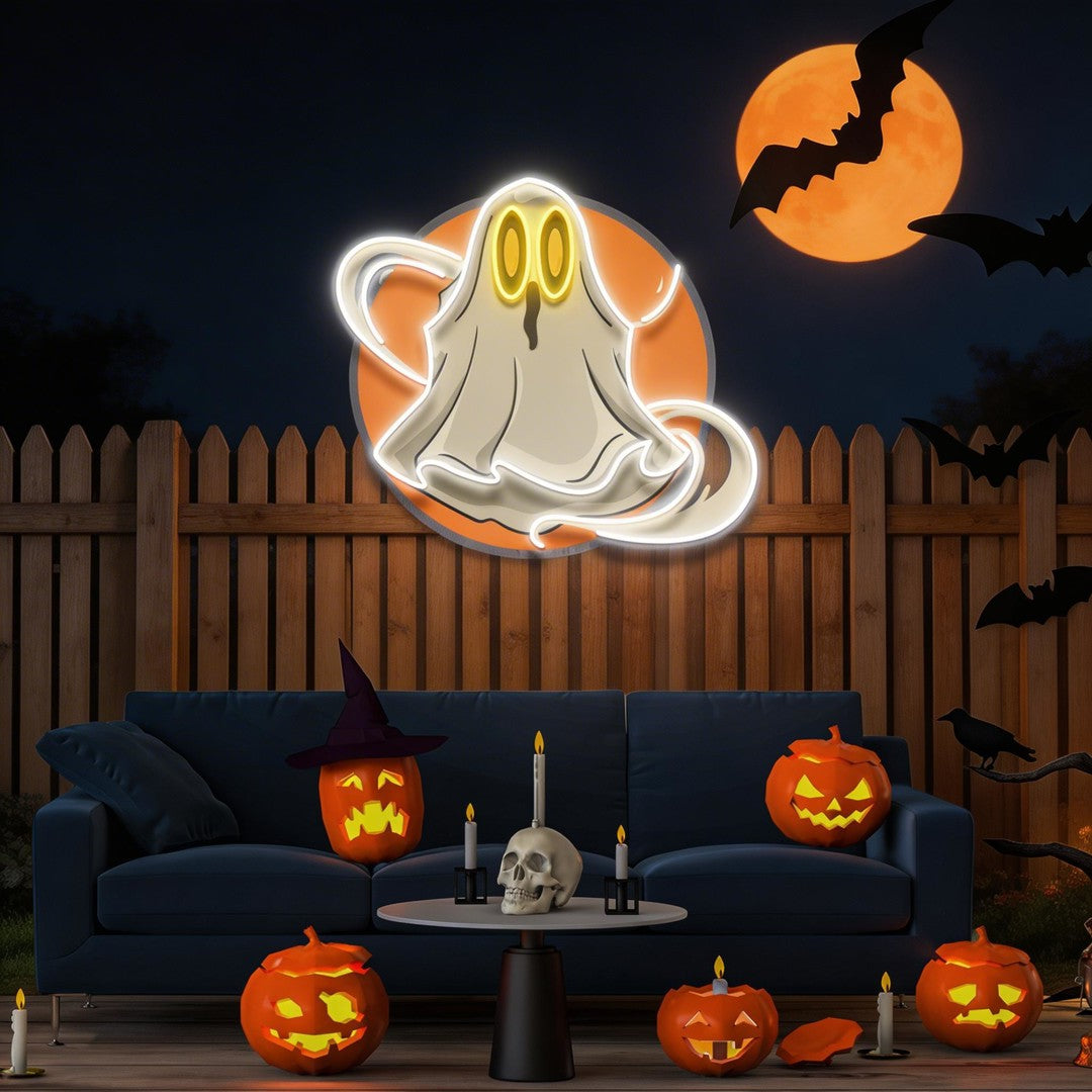 Ghost Halloween Artwork Led Neon Sign Light