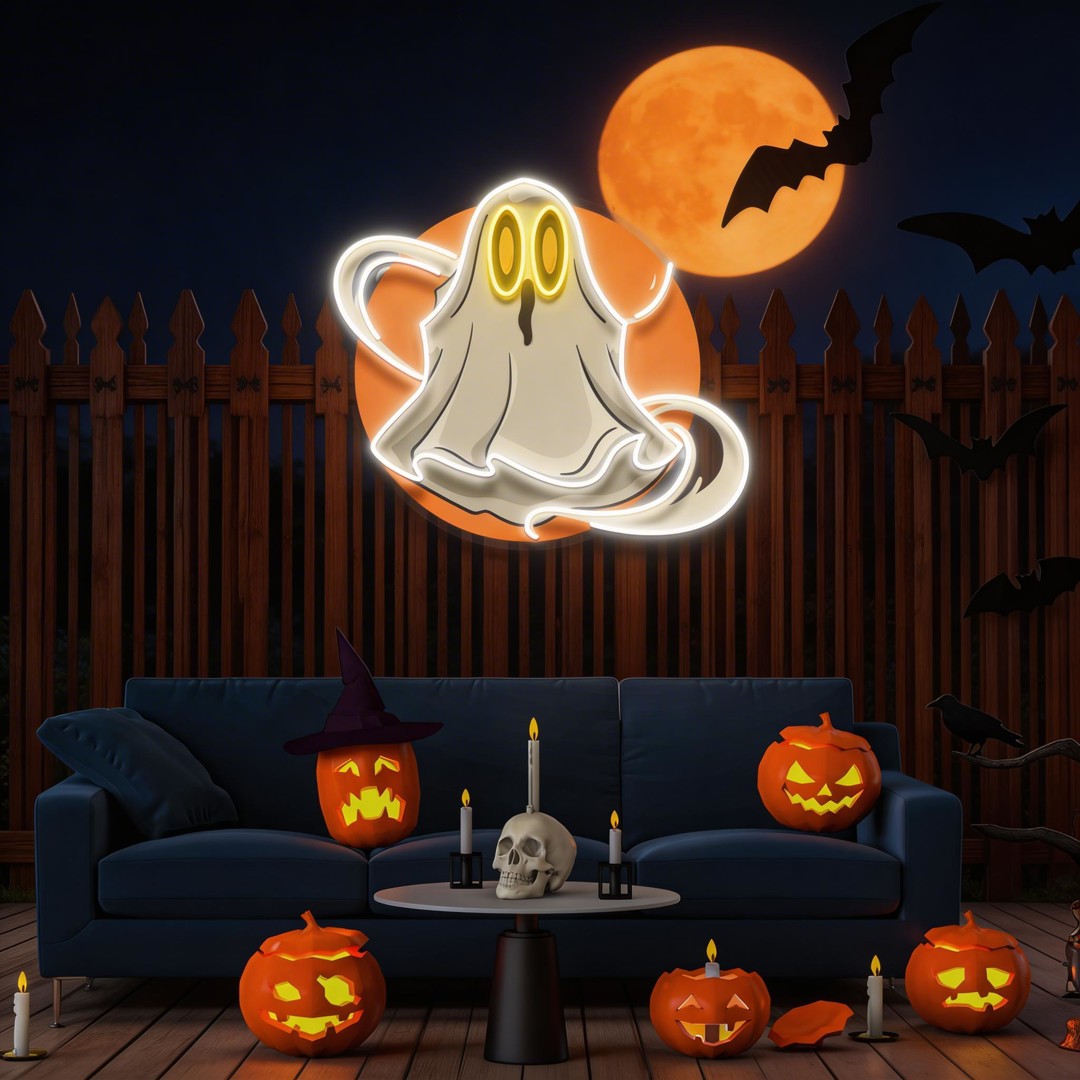 Ghost Halloween Artwork Led Neon Sign Light