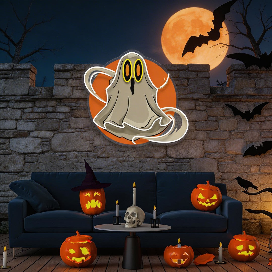Ghost Halloween Artwork Led Neon Sign Light