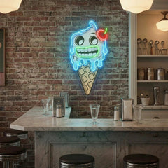 Ghost Icecream Cartoon Artwork Led Neon Sign Light