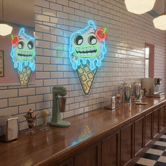 Ghost Icecream Cartoon Artwork Led Neon Sign Light