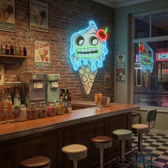 Ghost Icecream Cartoon Artwork Led Neon Sign Light