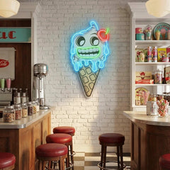 Ghost Icecream Cartoon Artwork Led Neon Sign Light