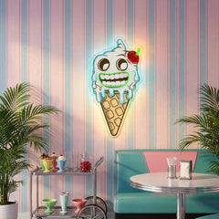 Ghost Icecream Cartoon Artwork Led Neon Sign Light