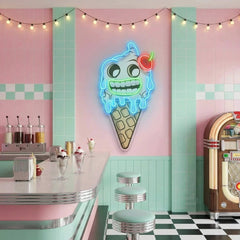 Ghost Icecream Cartoon Artwork Led Neon Sign Light