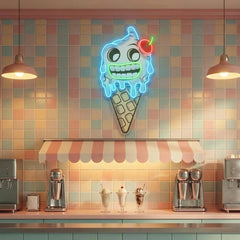 Ghost Icecream Cartoon Artwork Led Neon Sign Light