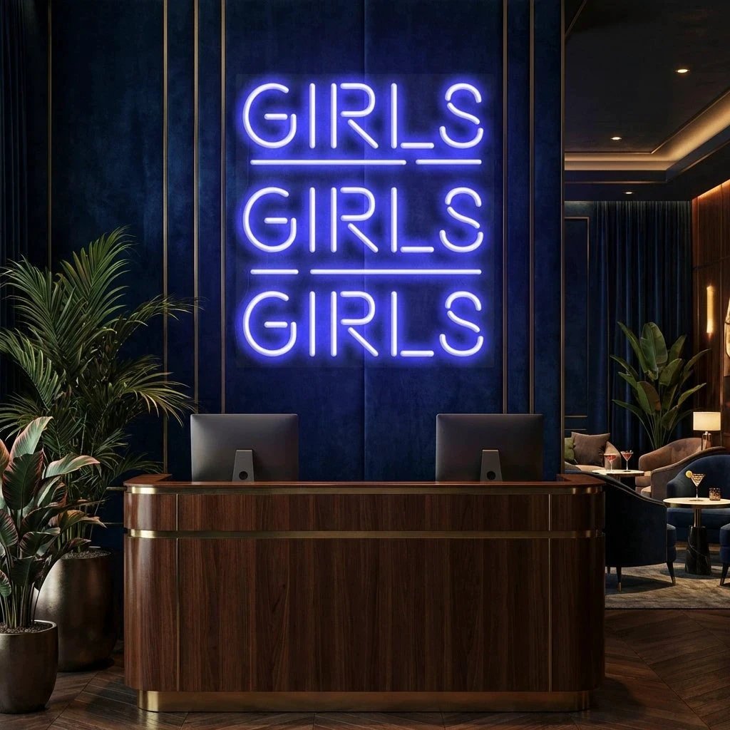 Girls Girls Girls Led Neon Sign Light