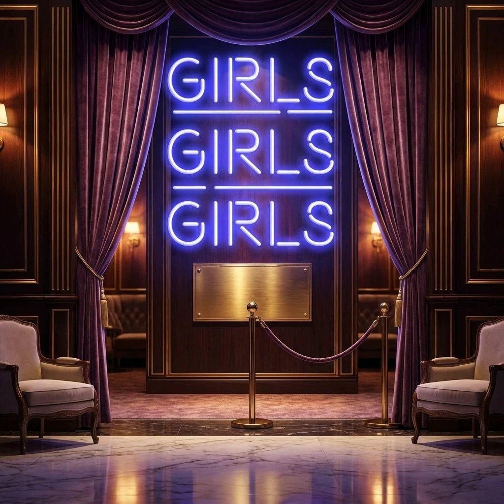 Girls Girls Girls Led Neon Sign Light