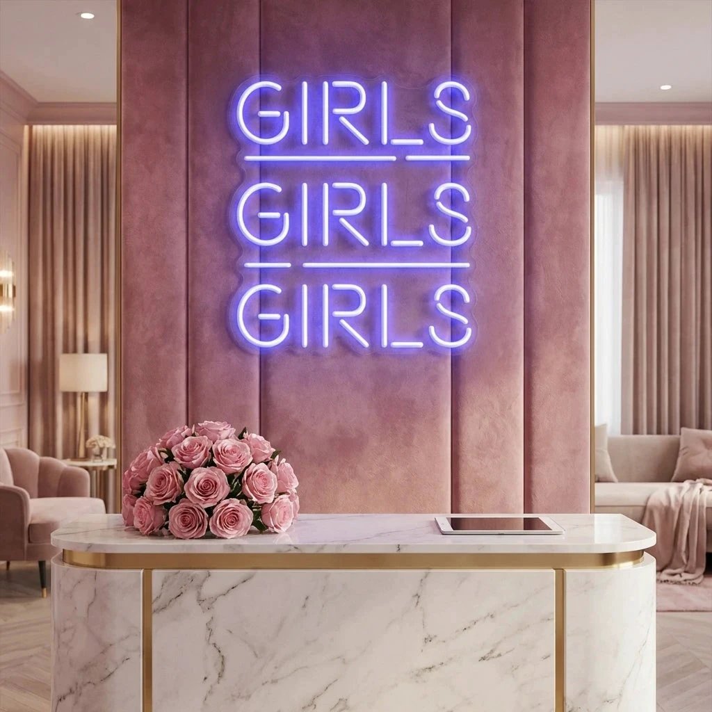 Girls Girls Girls Led Neon Sign Light