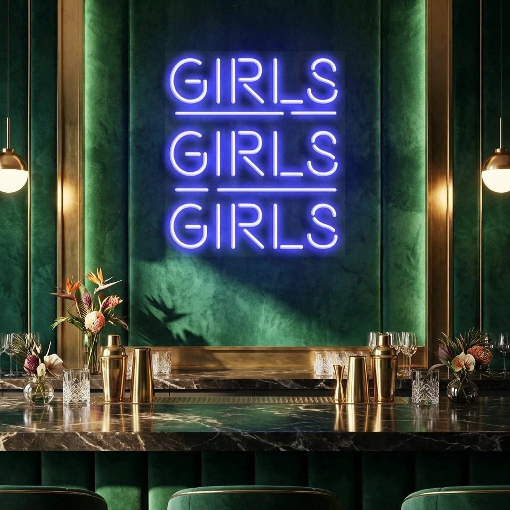 Girls Girls Girls Led Neon Sign Light