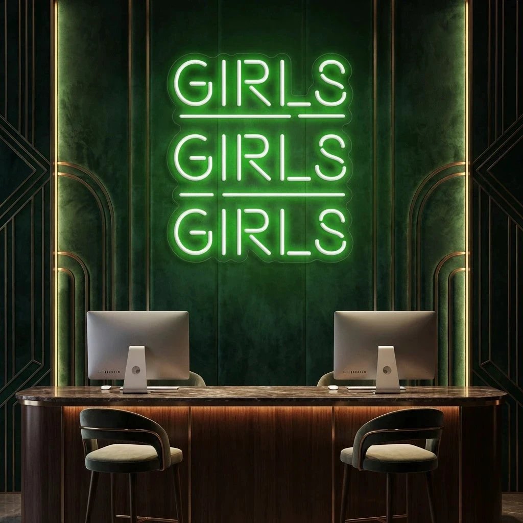 Girls Girls Girls Led Neon Sign Light
