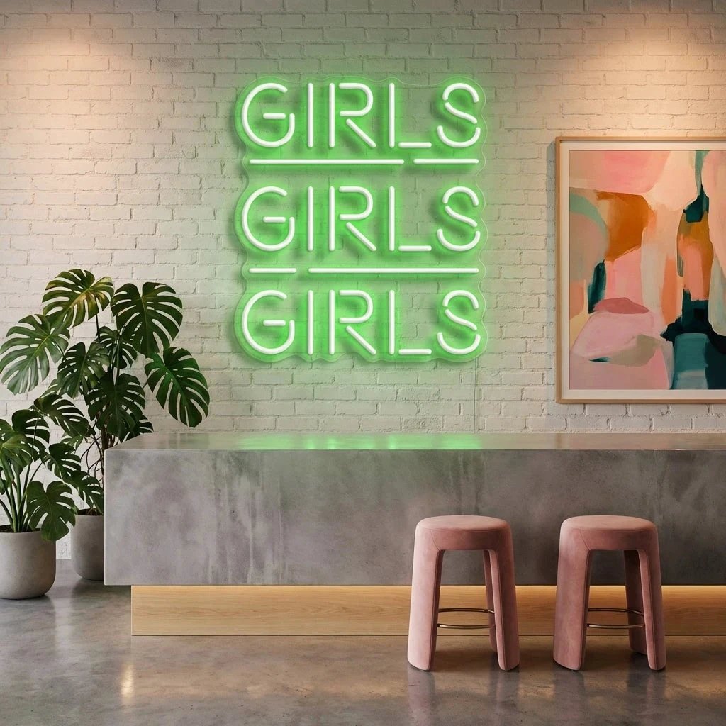 Girls Girls Girls Led Neon Sign Light