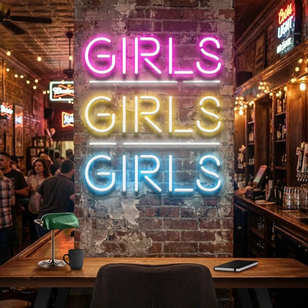 Girls Girls Girls Led Neon Sign Light