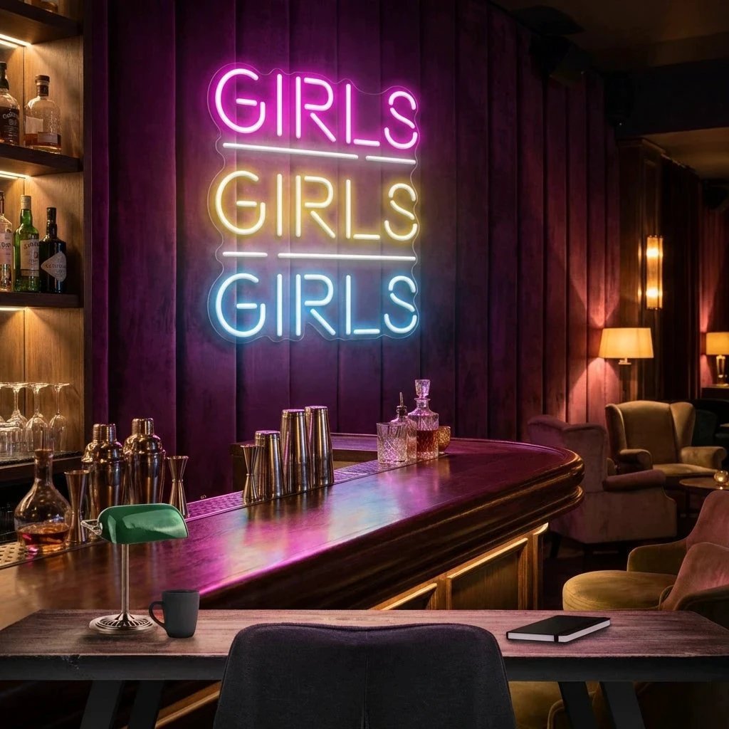 Girls Girls Girls Led Neon Sign Light
