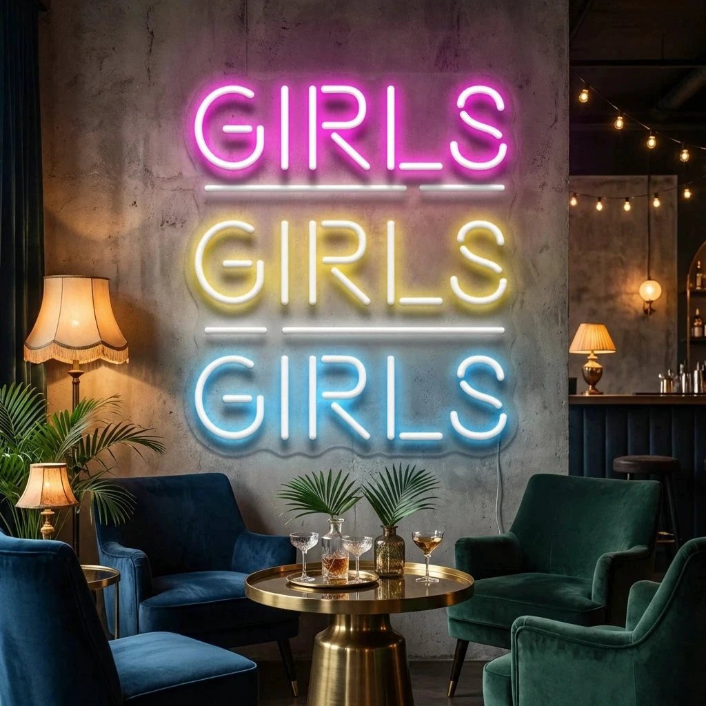 Girls Girls Girls Led Neon Sign Light